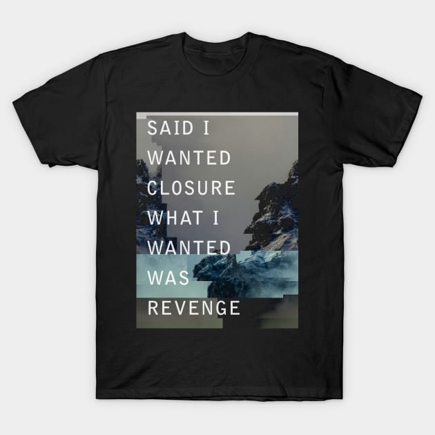 Said I Wanted Closure What I Wanted Was Revenge T-Shirt by becauseskulls